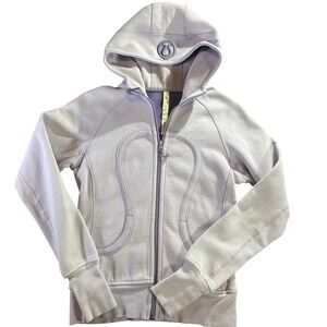 Lululemon Athletica Lavender Cotton Blend Zip Up Hoodie Women's Size 6 Thumbhole